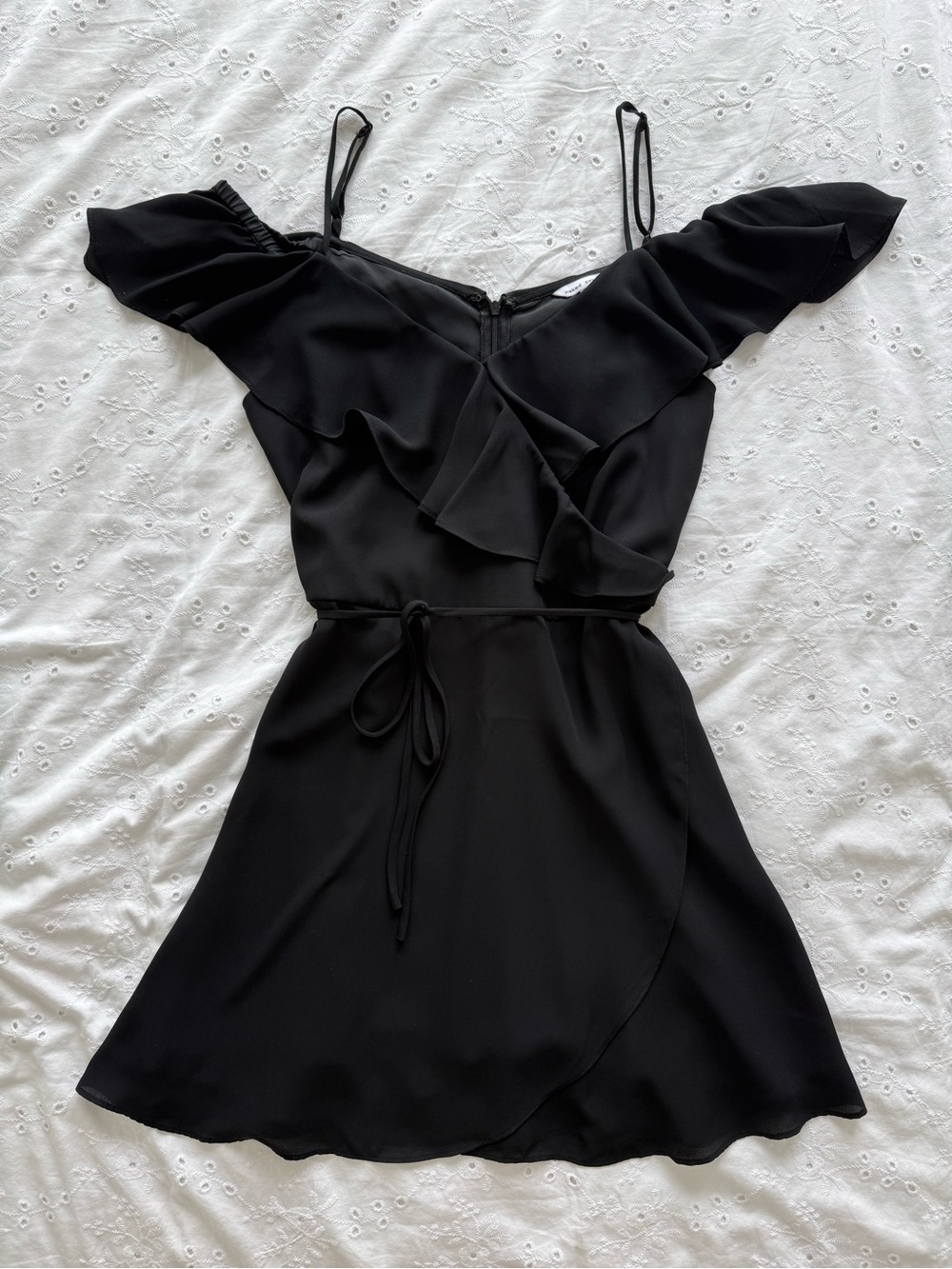Naked Zebra Black Ruffle Mini Dress